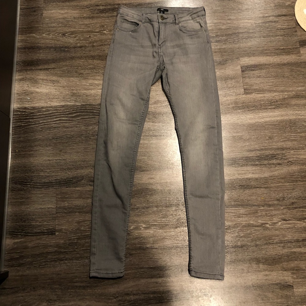 Grey Wash Stretch Skinny Jeans